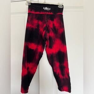 Booty by Brabants cropped-length Original legging; Red tie-dye color